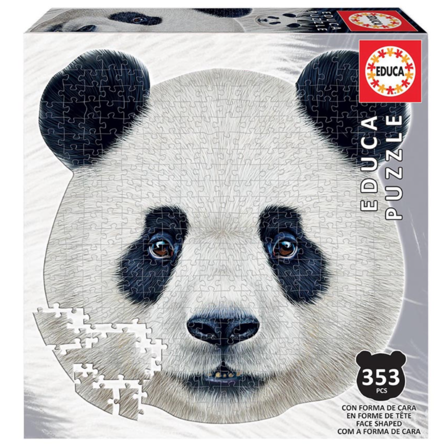 Panda -  animal face shaped puzzle - puzzle of 353 pieces-1