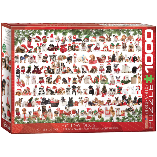  Eurographics Puzzles Chiens de Noël - 1000 pièces 