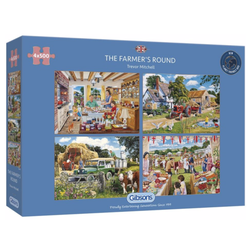  Gibsons The Farmer's Round - 4 puzzles of 500 pieces 