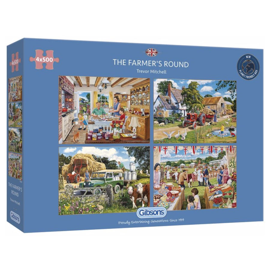 Une journée à la ferme - 4 puzzles de 500 pièces-1