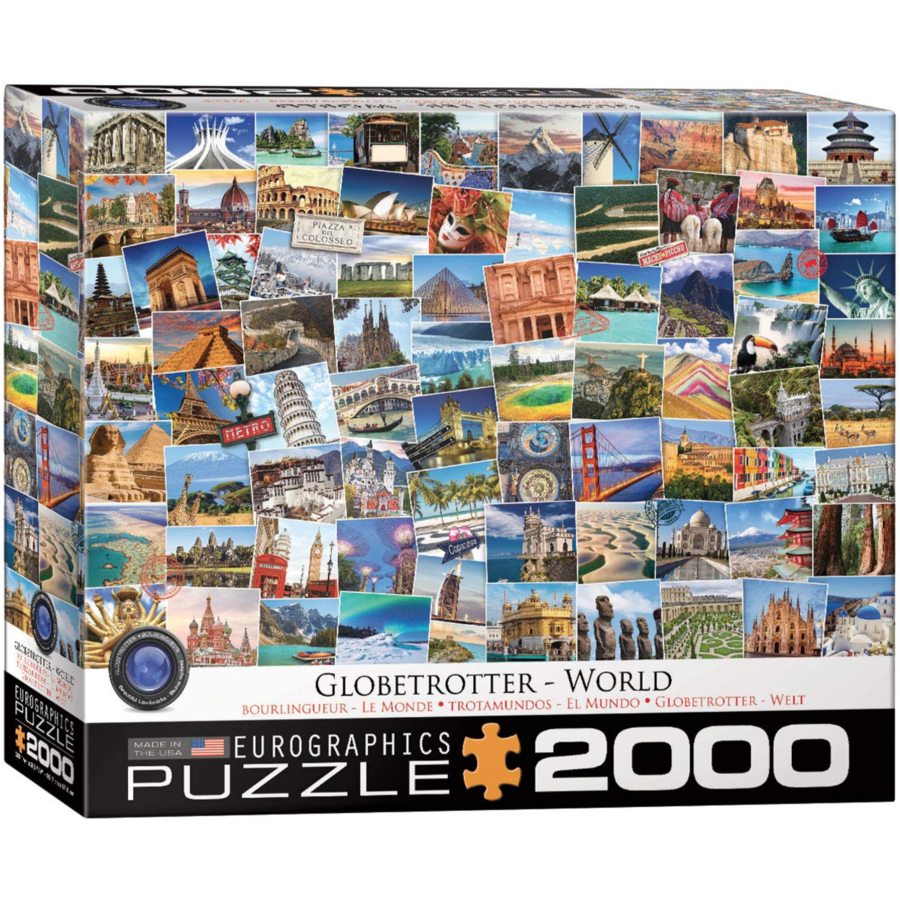 Globetrotter - World - Collage - 2000 pieces - jigsaw puzzle-1