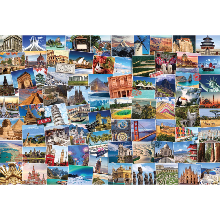 Globetrotter - Wereld - Collage - puzzel van 2000 stukjes-2