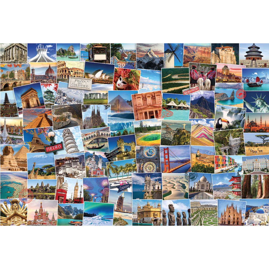 Globetrotter - World - Collage - 2000 pieces - jigsaw puzzle-2