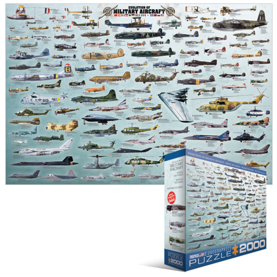 Military Aircraft - Collage - 2000 pieces - jigsaw puzzle-2