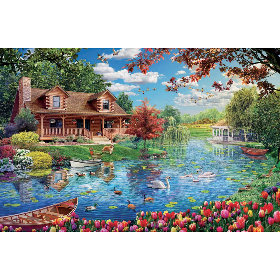 Chalet by the lake  - jigsaw puzzle of 5000 pieces-2