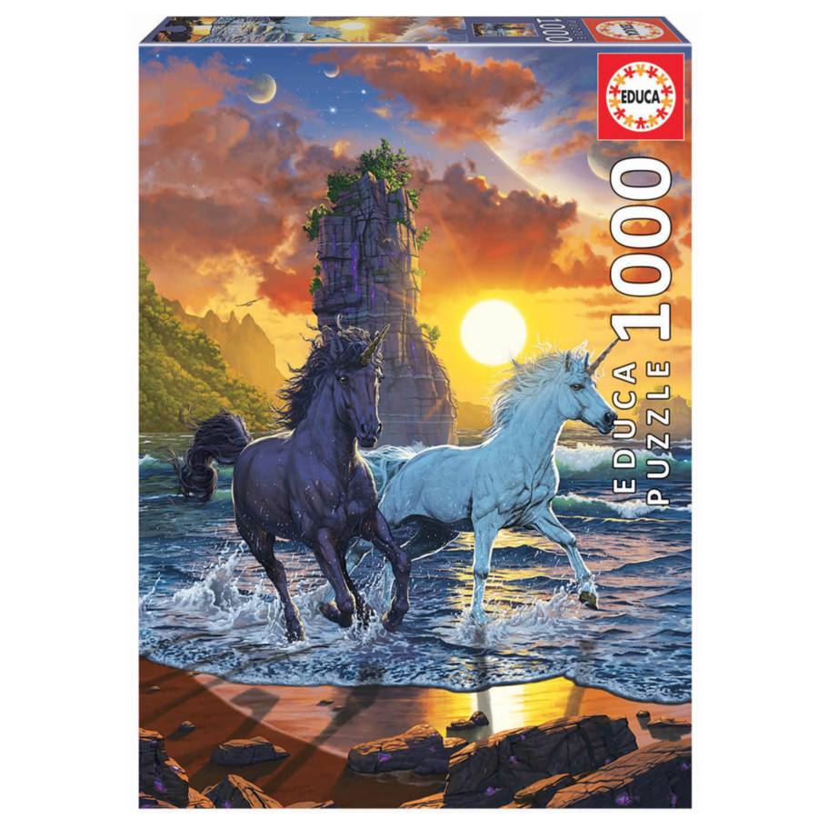 Unicorns on the beach - jigsaw puzzle of 1000 pieces-1