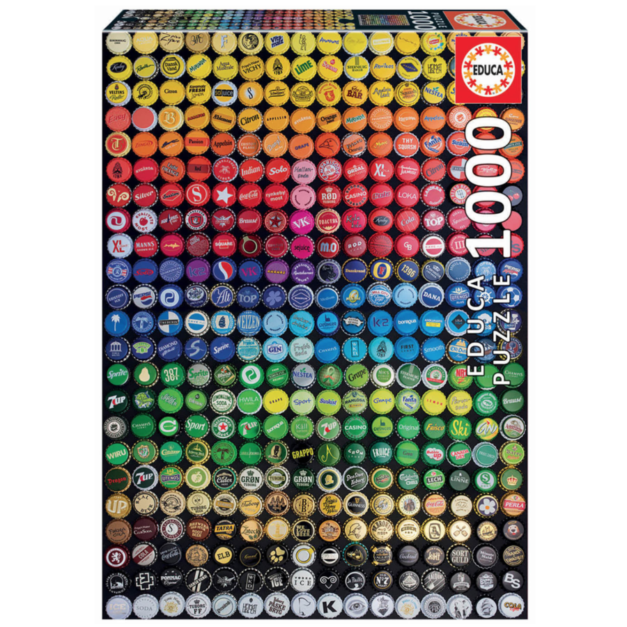 Educa Collage of crown caps - jigsaw puzzle of 1000 pieces