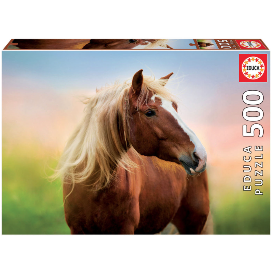 Paard bij zonsopgang - legpuzzel van 500 stukjes-1