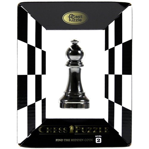  Cast Puzzle Bishop Black - Chess piece - brain teaser 