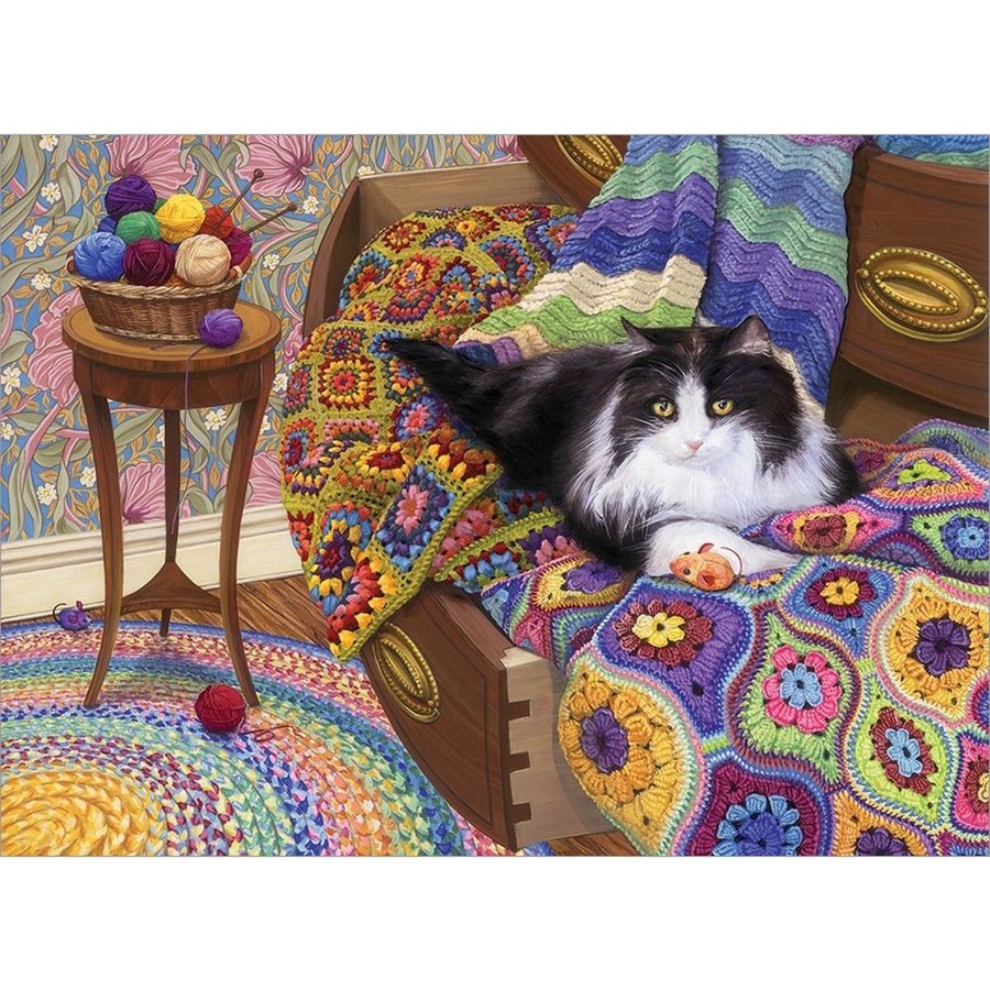 Chaton douillet - puzzle de 1000 pièces-1