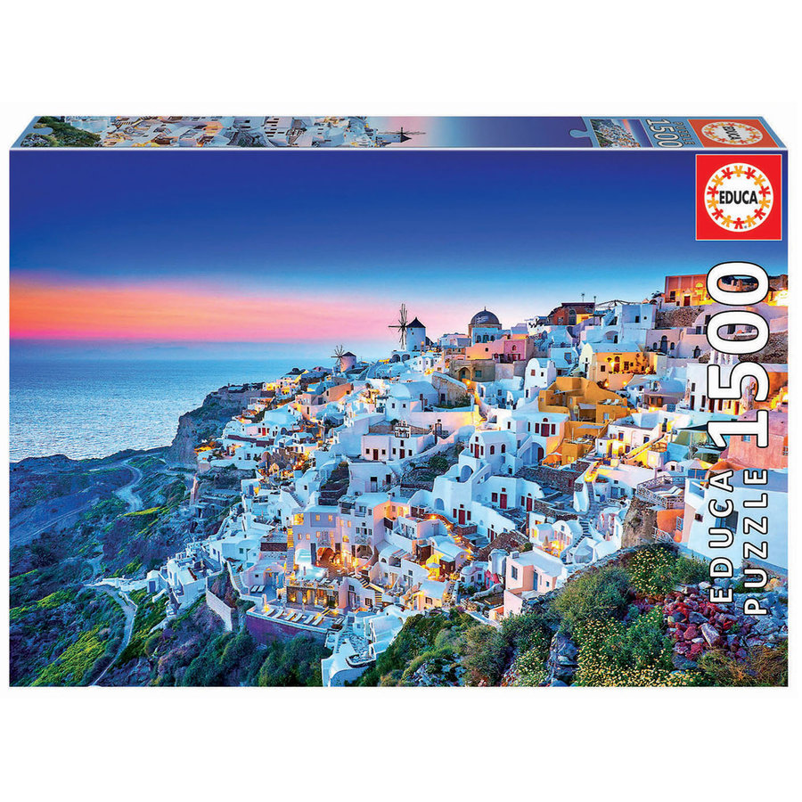 Zonsondergang in Santorini  - legpuzzel van 1500 stukjes-1