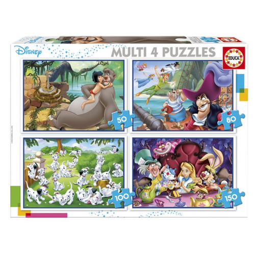  Educa Classiques Disney - 4 puzzles 50 / 80 / 100 / 150 pièces 