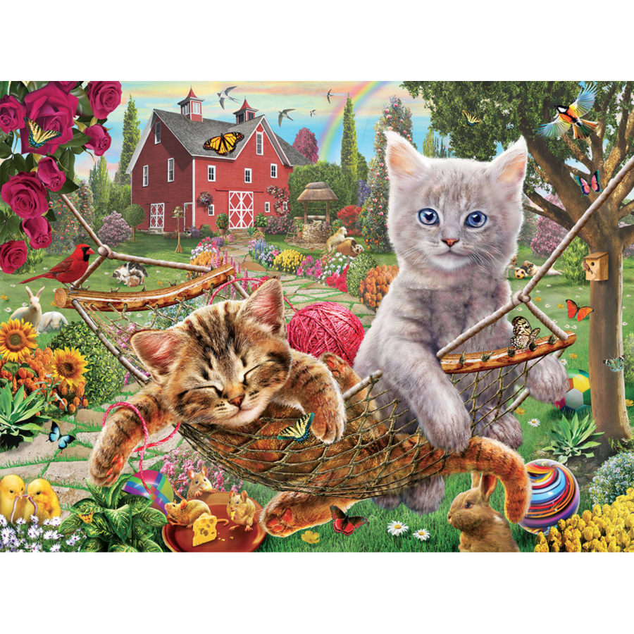 Les chats dans le hamac - puzzle de 300 XXL pièces-1