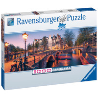 thumb-Soirée à Amsterdam - puzzle de 1000 pièces panomarique-3