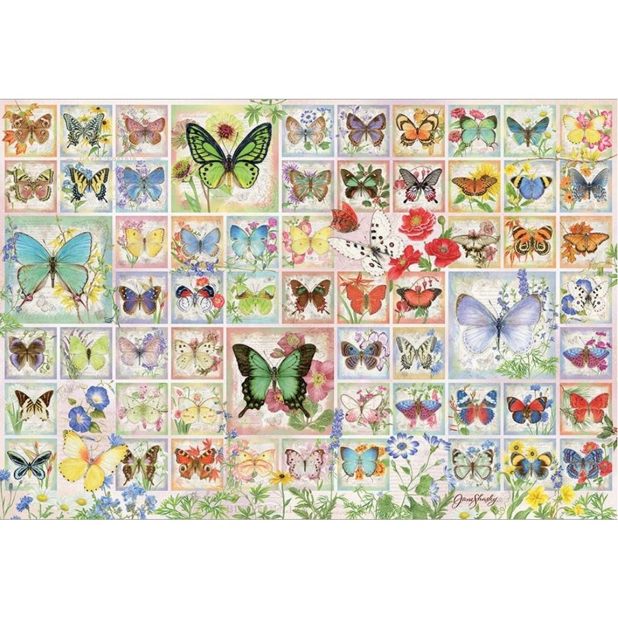 Papillons et fleurs - puzzle de 2000 pièces-1