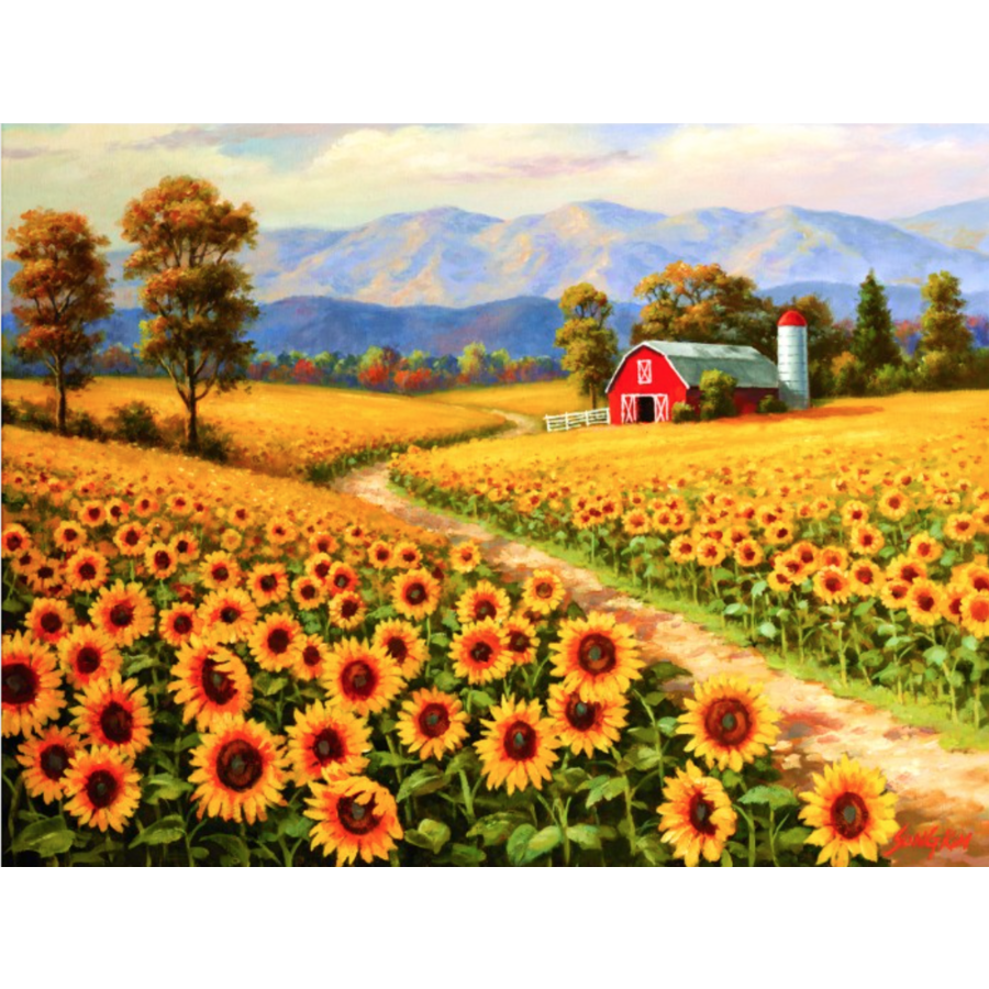 Sunflowers in bloom -  jigsaw puzzle of 300 XXL pieces-1