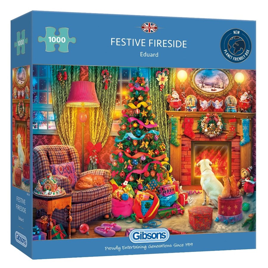 Festive Fireside - jigsaw puzzle of 1000 pieces-1