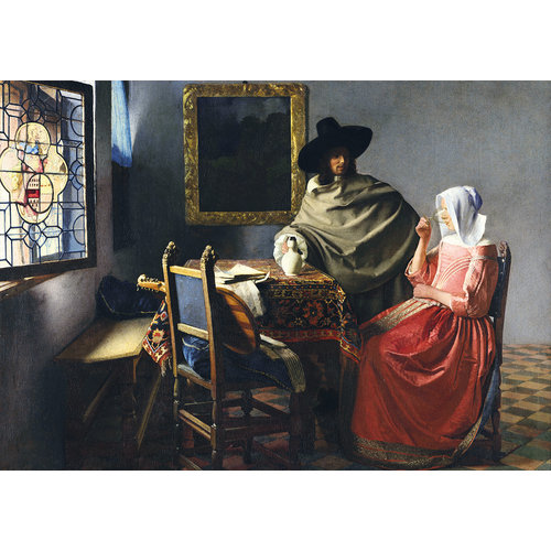  Bluebird Puzzle Vermeer - Le Verre à Vin - 1000 pièces 