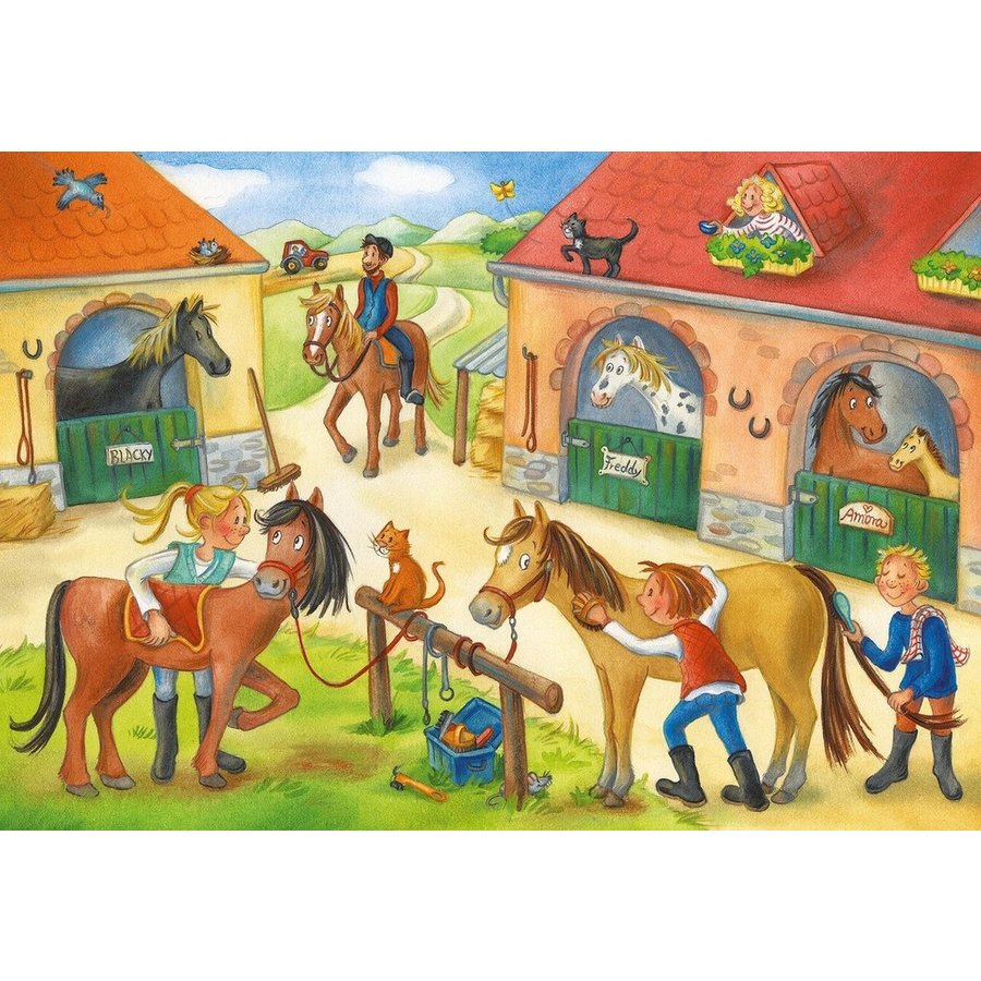 Holidays at the riding stables - 2 puzzles of 12 pieces-2