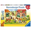 Ravensburger Les vacances aux écuries - 2 puzzles de 12 pièces