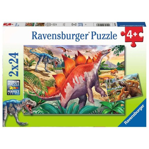  Ravensburger Animaux sauvages préhistoriques - 2 x 24 pièces 