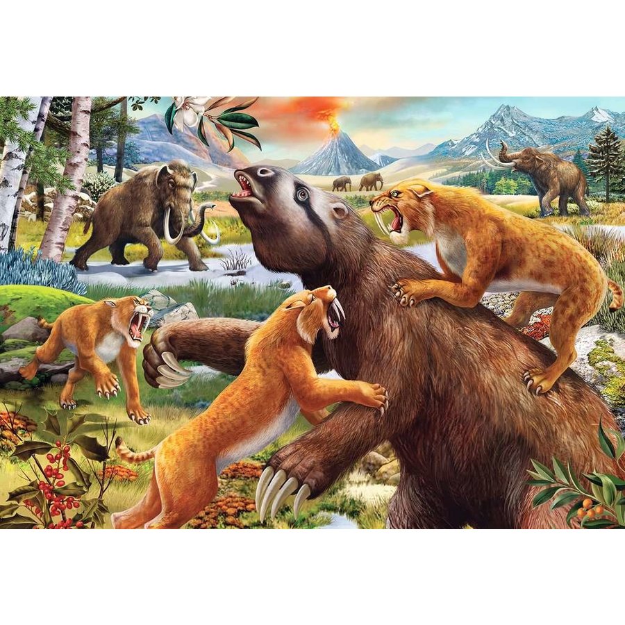 Wild prehistoric animals - 2 puzzles of 24 pieces-2