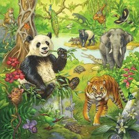 thumb-In het oerwoud - 3 puzzels van 49 stukjes-3