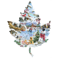 Winter on the lake  - jigsaw puzzle of 1000 pieces