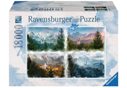 Puzzle Adulte : Meute De Loup Dans La Neige 2000 Pieces - Collection  Paysage De Montagne - Ravensburger