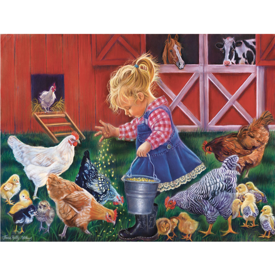 Petite fille de la ferme  - puzzle de 500 XL pièces-1