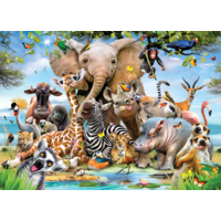 thumb-Wild Selfie- 500 stukjes - dubbelzijdige puzzel-1