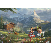 thumb-Mickey en Minnie in de Alpen - Thomas Kinkade - puzzel van 1000 stukjes-2