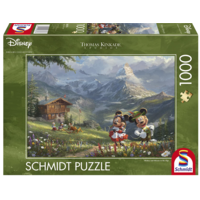 thumb-Mickey en Minnie in de Alpen - Thomas Kinkade - puzzel van 1000 stukjes-1