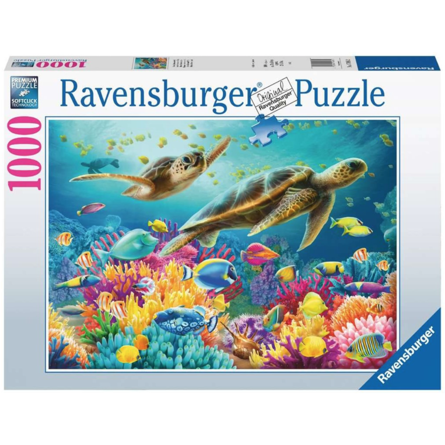 Blauwe Onderwaterwereld - puzzel van  1000 stukjes-1