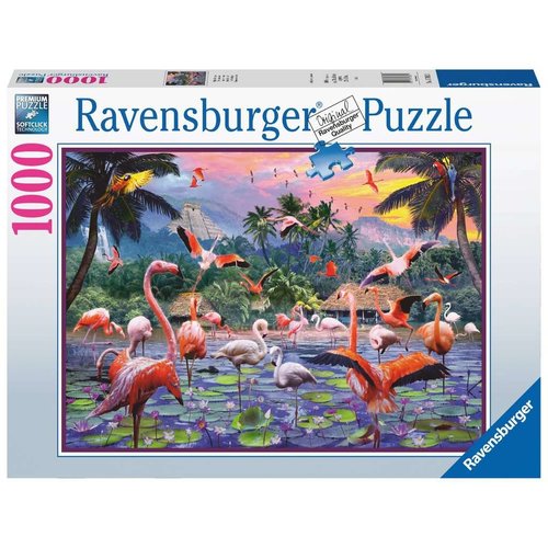  Ravensburger Pink Flamingos - 1000 pieces 