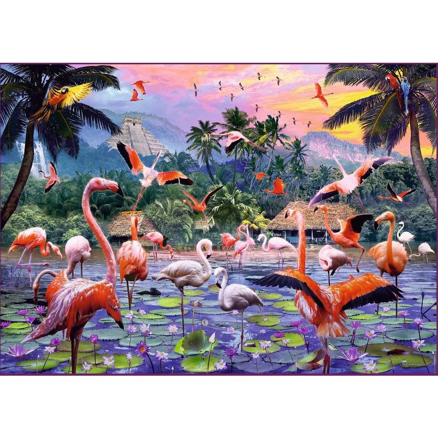 Pink Flamingos  - puzzle of 1000 pieces-2