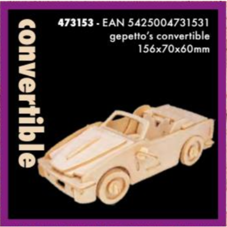 Voiture puzzle 3D en bois