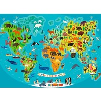 thumb-Dieren wereldkaart - puzzel van 150 stukjes-2