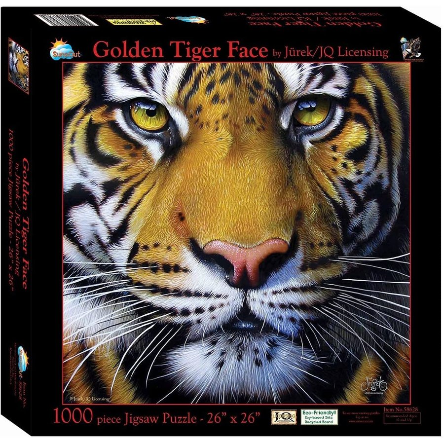 Jurek - Golden Tiger Face -  jigsaw puzzle of 1000 pieces-2