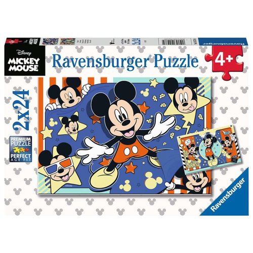  Ravensburger Mickey, star du cinéma - 2 x 24 pièces 