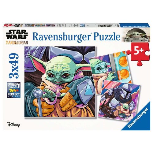  Ravensburger Mandalorian: Baby Yoda Grogu - 3 x 49 pièces 