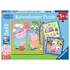 Ravensburger Peppa Pig - Familie en vriendjes - 3 puzzels van 49 stukjes