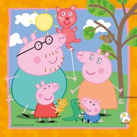 thumb-Peppa Pig - Familie en vriendjes - 3 puzzels van 49 stukjes-2
