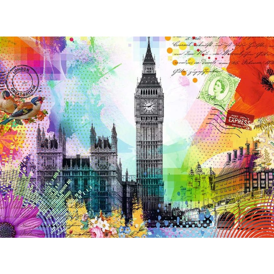Carte postale de Londres - puzzle de 500 pièces-2