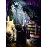 thumb-Black Cat and Raven - jigsaw puzzle of 500 pieces-2