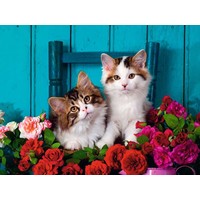 thumb-Chats et Roses - jigsaw puzzle of 500 XL pieces-2