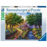 thumb-Cottage bij de rivier - puzzel van 1500 stukjes-1