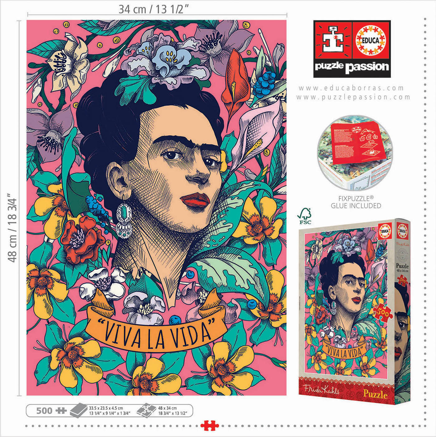 Puzzle Frida Kahlo - 2000 pièces -Bluebird-Puzzle-70492