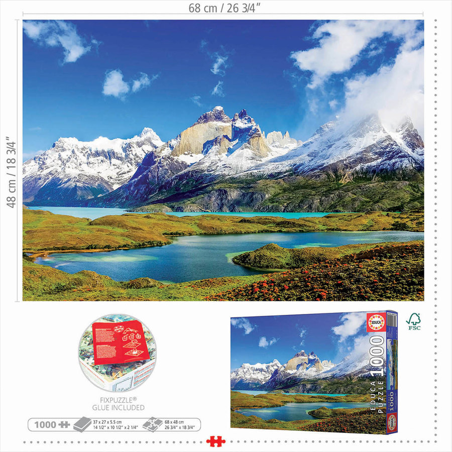 Patagonia - Torres del Paine - puzzle of 1000 pieces-3