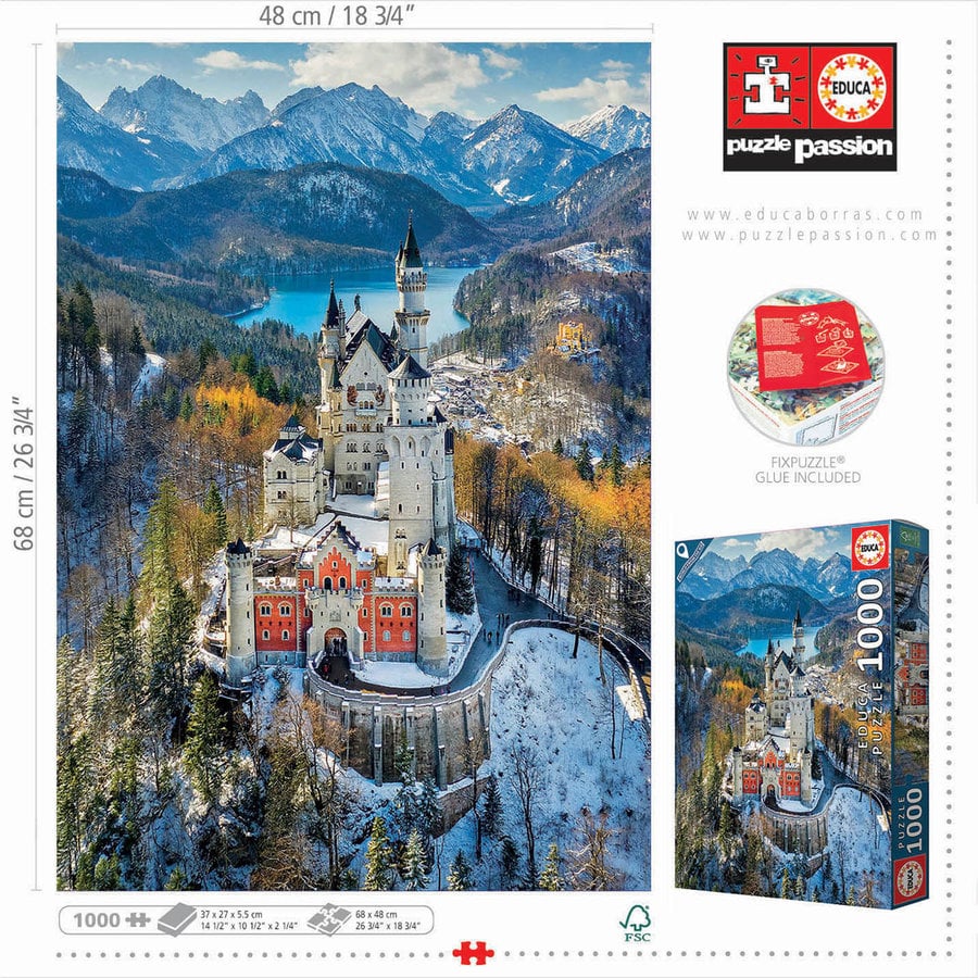 Neuschwanstein Castle - puzzle of 1000 pieces-3